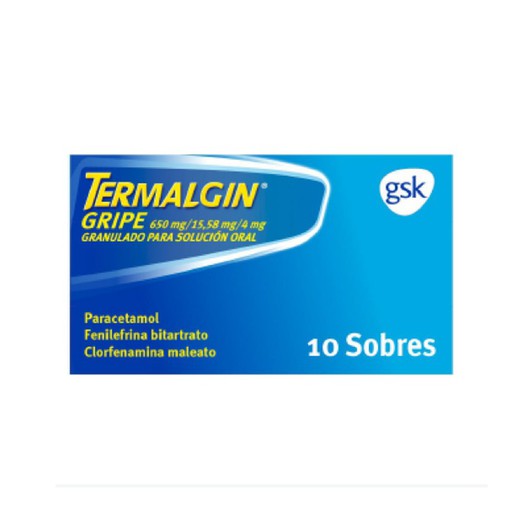 Termalgin Gripe 650/4/10 Mg 10 Sobres Granulado