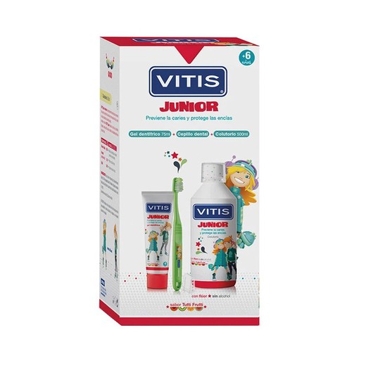 Vitis Junior Pack Colutorio + Cepillo + Gel Dentífrico