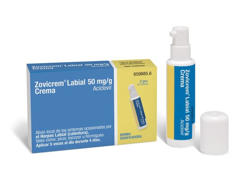 Zovicrem Labial 50 Mg/G Crema 2 G Bomba Dosifica