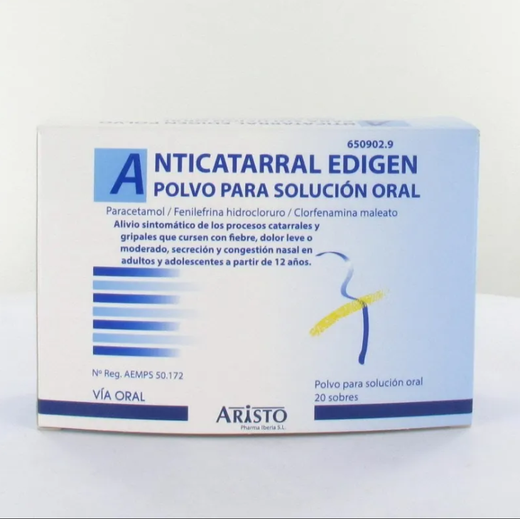 Anticatarral Edigen 500/4/10 Mg 20 Sobres Polvo