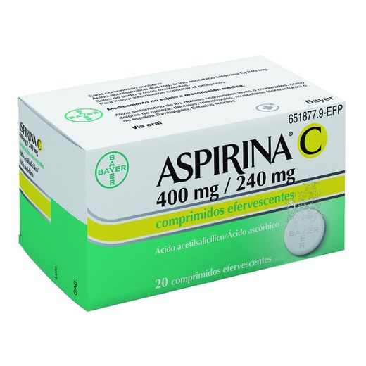 Aspirina C 400/240 Mg 20 Comprimidos Efervescent
