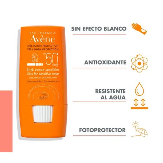 Avene Stick Solar Zonas Sensibles SPF50+ 8 g