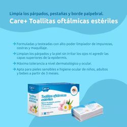 Care+ Toallitas Oftálmicas Estériles 30 Unidades