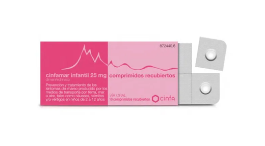 Cinfamar Infantil 25 Mg 10 Comprimidos