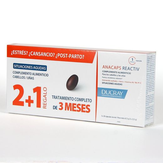 Ducray Anacaps Reactiv 3 X 30 Capsulas