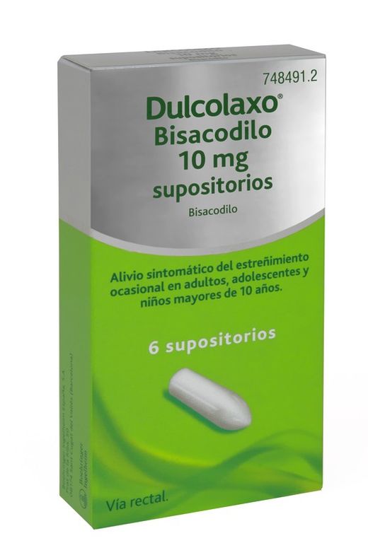 Dulcolaxo Bisacodilo 10 Mg 6 Supositorios