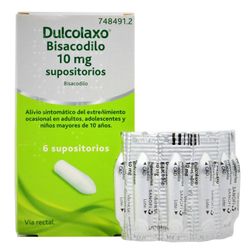Dulcolaxo Bisacodilo 10 Mg 6 Supositorios
