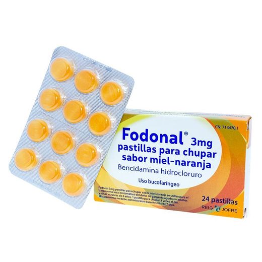Fodonal 3 Mg 24 Pastillas Para Chupar Miel Naranja