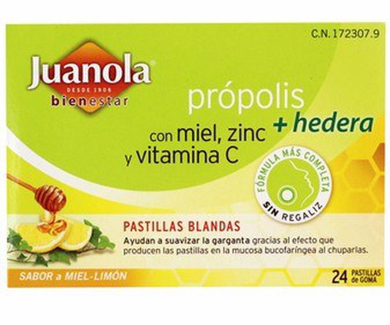 Juanola Pastillas Blandas Propolis Hedera Limon 24u