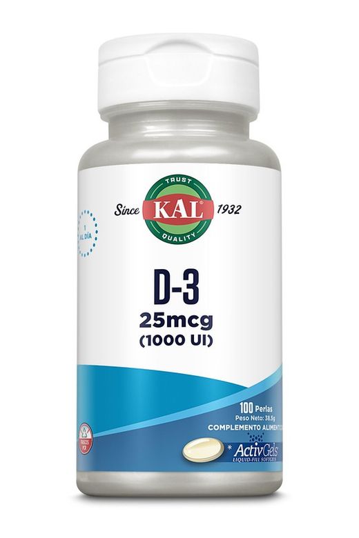 KAL D3 1000 UI - 100 Perlas ActivGels