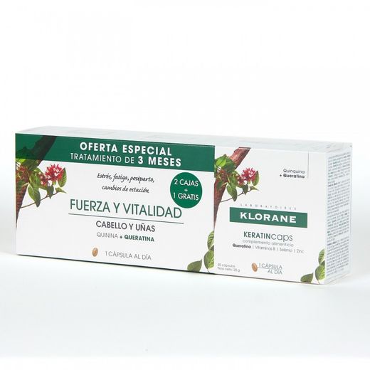 Klorane KeratinCaps Fuerza y Vitalidad 3x30 cápsulas