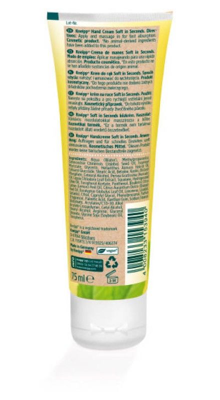 Kneipp crema de manos soft in seconds 75 mL
