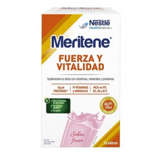 Meritene Fuerza Y Vitalidad Fresa 15 sobres