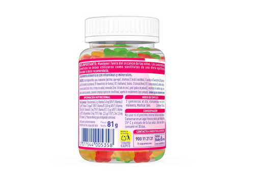 NanCare Kids Multivitaminas 30 Gominolas Sabor Naranja, Fresa y Mango