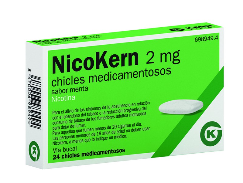 NICOKERN 2 mg 24 CHICLES MEDICAMENTOSOS (SABOR MENTA)