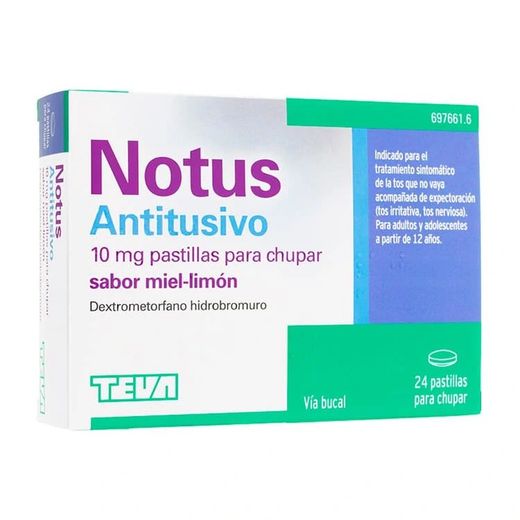 Notus Antitusivo 10 Mg 24 Pastillas Para Chupar