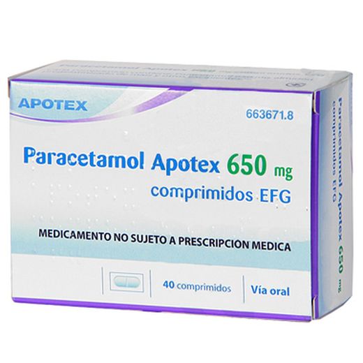 Paracetamol Apotex Efg 650 Mg 20 Comprimidos