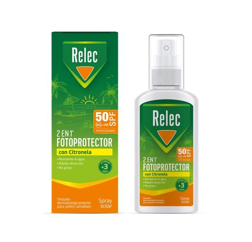 Relec Fotoprotector SPF50 Con Citronela Spray 100 ml