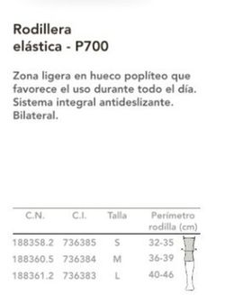 Rodillera Prim Aqtivo Sport Elastica 700