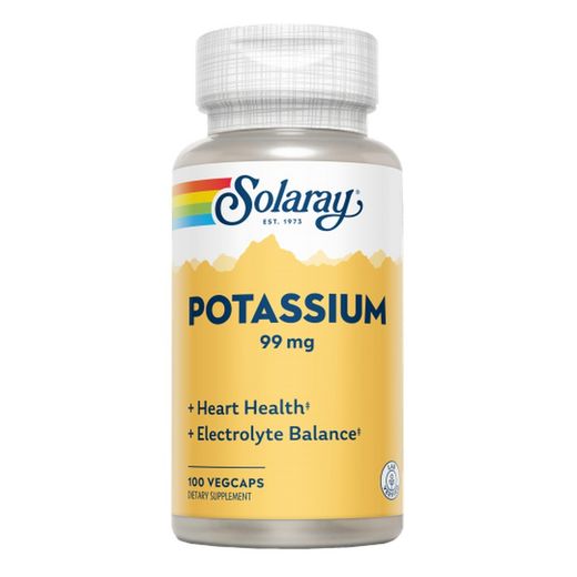 SOLARAY POTASIO CITRATO - 60 VegCaps. Apto Para Veganos