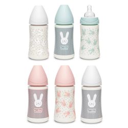 Suavinex premium biberón tetina redonda tres posiciones +0M 270mL
