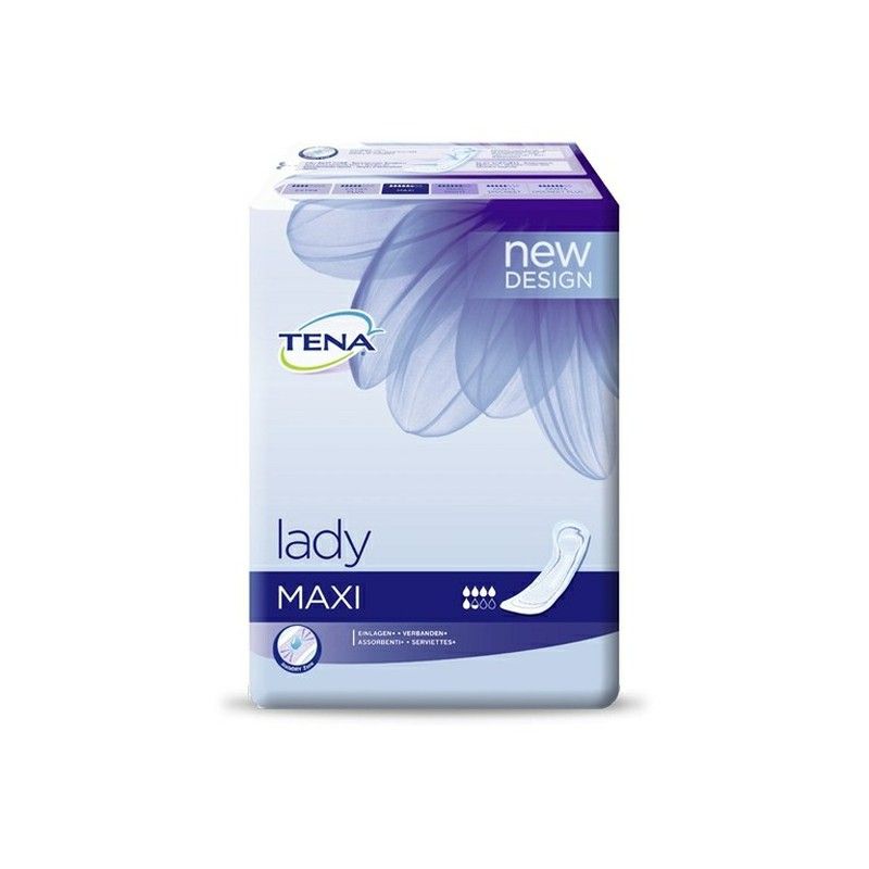 TENA Lady Maxi Binden – 12 Stück, Extra Saugstark Mit Geruchskontrolle & Atmungsaktiver Schicht