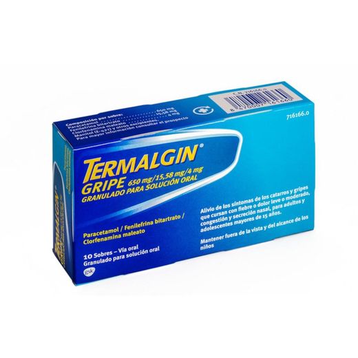 Termalgin Gripe 650/4/10 Mg 10 Sobres Granulado
