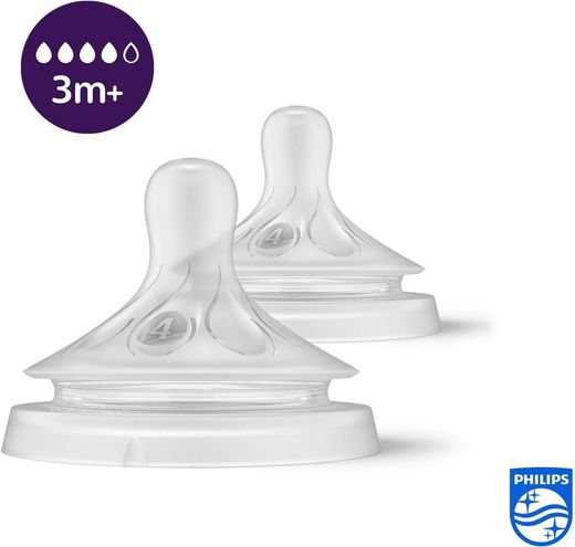 Tetina Natural Flujo Rapido Philips Avent Natural Response +3 Meses 2 Unidades