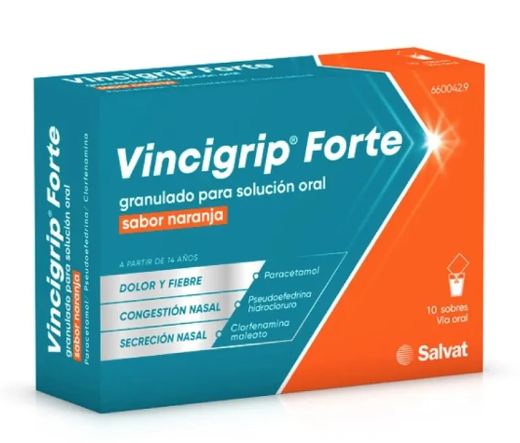Vincigrip Forte 10 Sobres Granulado Naranja