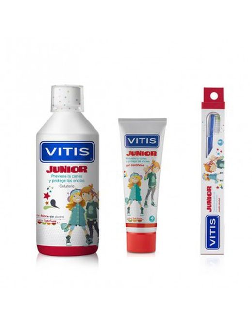 Vitis Junior Pack Colutorio + Cepillo + Gel Dentífrico