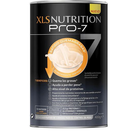 XLS Nutrition Pro-7 Batido Quemagrasas Sabor Vainilla-Limón 400 g