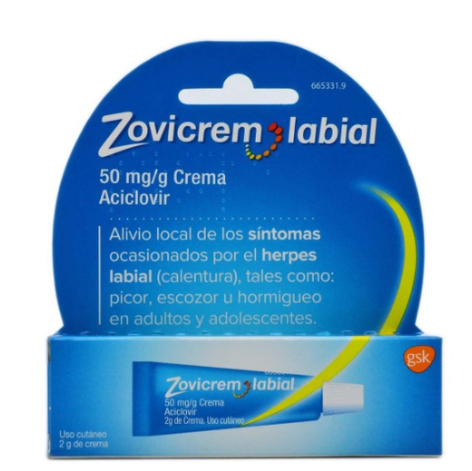 Zovicrem Labial 50 Mg/G Crema 2 G Tubo